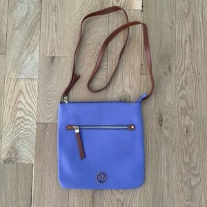 Joy Mangano Periwinkle Purple Leather Crossbody Bag